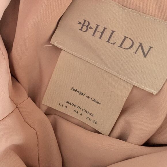 BHLDN Kayleigh Georgette Blush Pink Square Neck Slit Dress Size 4 - Picture 8 of 10